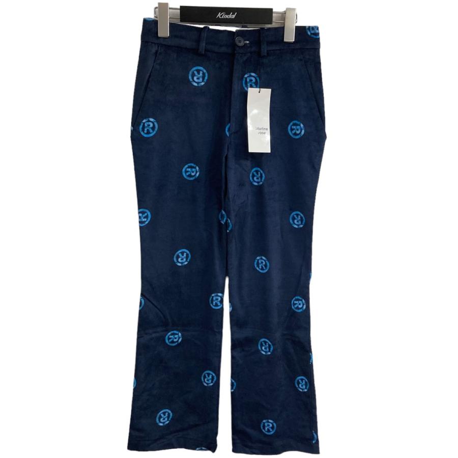 マーティン ローズ Martine rose R柄ベルベットパンツ ブルー サイズ