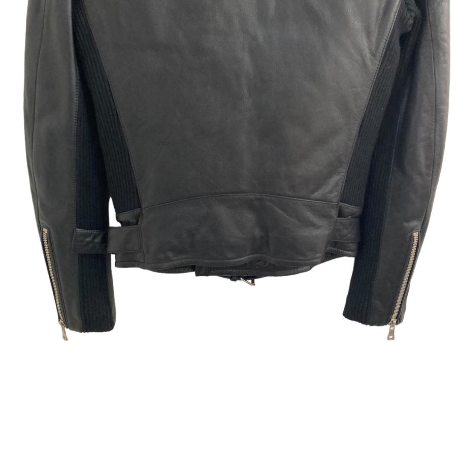 【値下げ】BALMAIN HOMME 15AW 「classic biker jacket」 レザーライダースジャケット ブラック サイズ：44 (EC)｜kindal｜05