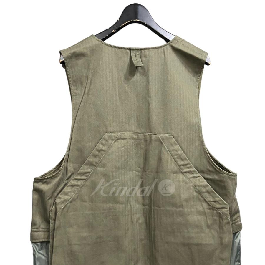 エンジニアードガーメンツ Engineered Garments 「Fishing Vest 2way」異素材ドッキングベスト グリーン サイズ：S｜kindal｜04
