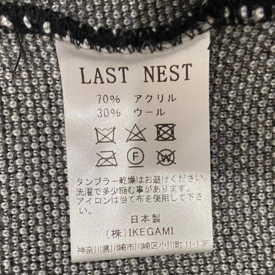 ラストネスト LAST NEST バック英字カーディガン ブラック