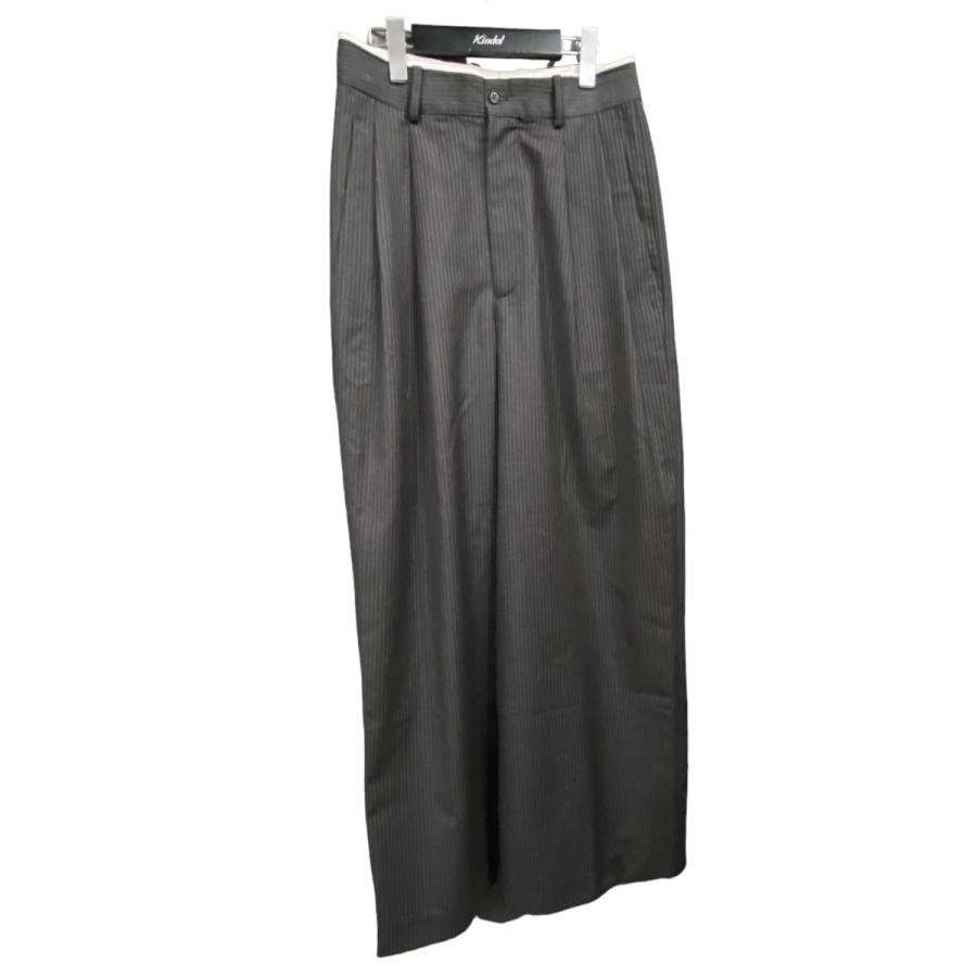 ヘドメイナー Hed Mayner 23SS ストライプパンツ グレー サイズ：Xs 