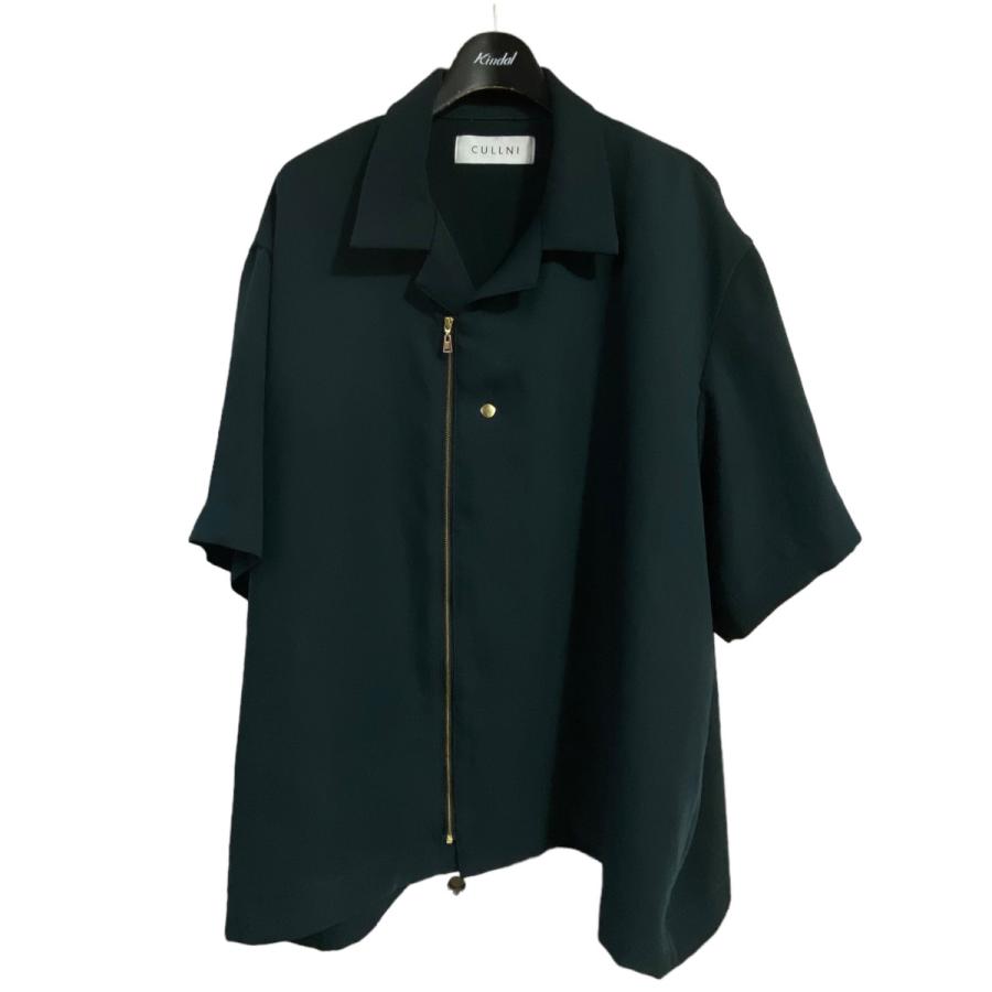 値下げ】CULLNI 23SS「Zip Front Open Collar Shirt」ポリエステル 