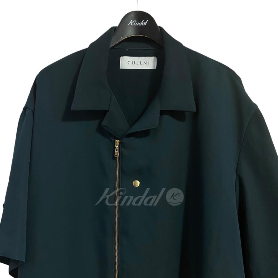 値下げ】CULLNI 23SS「Zip Front Open Collar Shirt」ポリエステル 