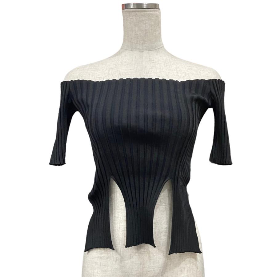 新品未使用品】FETICO RIB KNIT SLIT TOP BLACK - メルカリ｜その他 