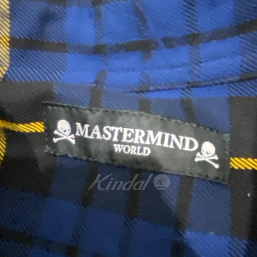 マスターマインド Mastermind WORLD カットオフチェックシャツ ブルー サイズ：L｜kindal｜06