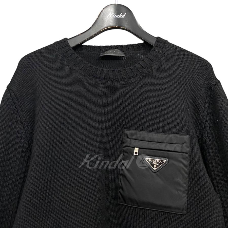 【値下げ】PRADA 三角プレートセーター ブラック サイズ：46 (新宿店)｜kindal｜03