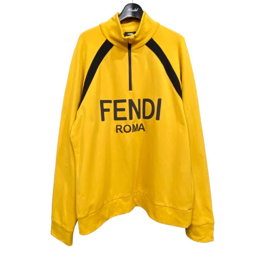 FENDI フェンディ ハーフジップロゴジャージ イエロー サイズ:L FENDI フェンディ ハーフジップロゴジャージ イエロー サイズ:L