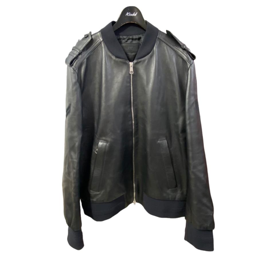 ニールバレット Neil Barrett レザーボンバージャケット ブラック 