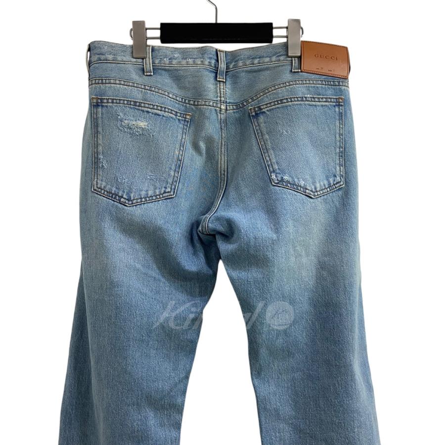 グッチ GUCCI ダメージ加工デニムパンツ インディゴ サイズ：34  