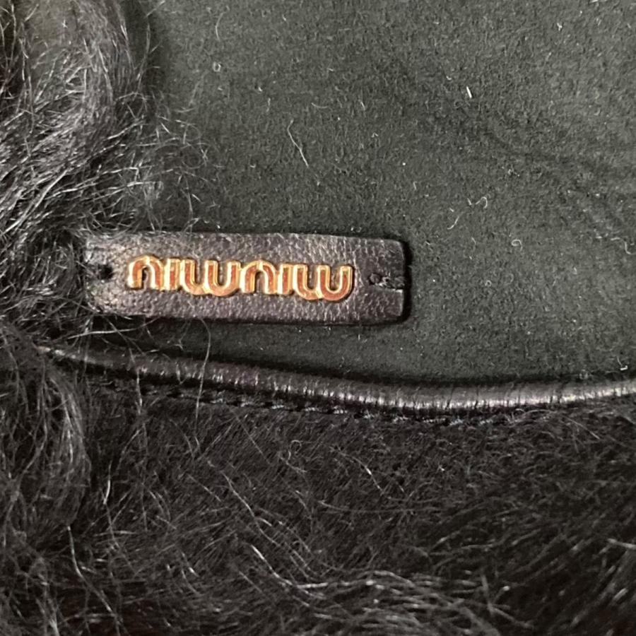miu 【値下げ】MIU MIU ラムファーグローブ 5GG048 ブラック (EC  