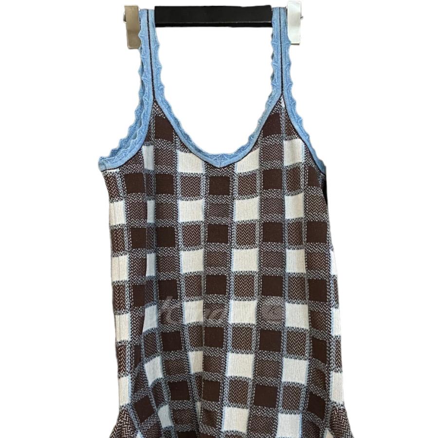 【値下げ】ODAKHA 「PLAID DRESS」チェックワンピース ブラウン×スカイブルー サイズ：1 (銀座店)｜kindal｜05