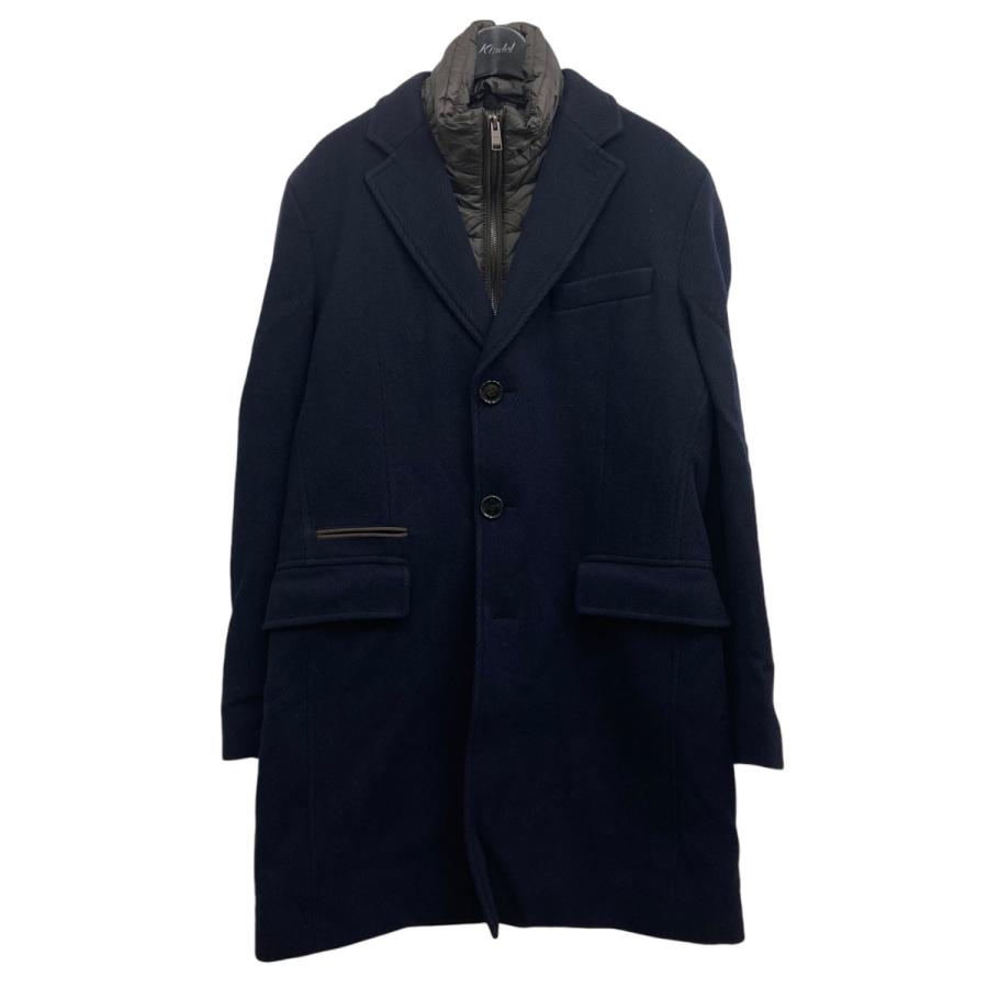 ヒューゴボス BOSS HUGO BOSS 中綿レイヤードコート ネイビー サイズ  
