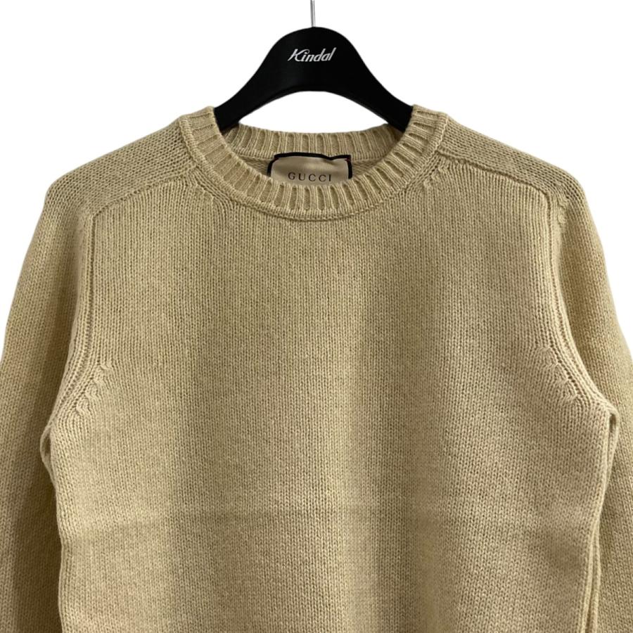 GUCCI 【値下げ】GUCCI ロゴエンブロイダリーニット 763365 ベージュ 