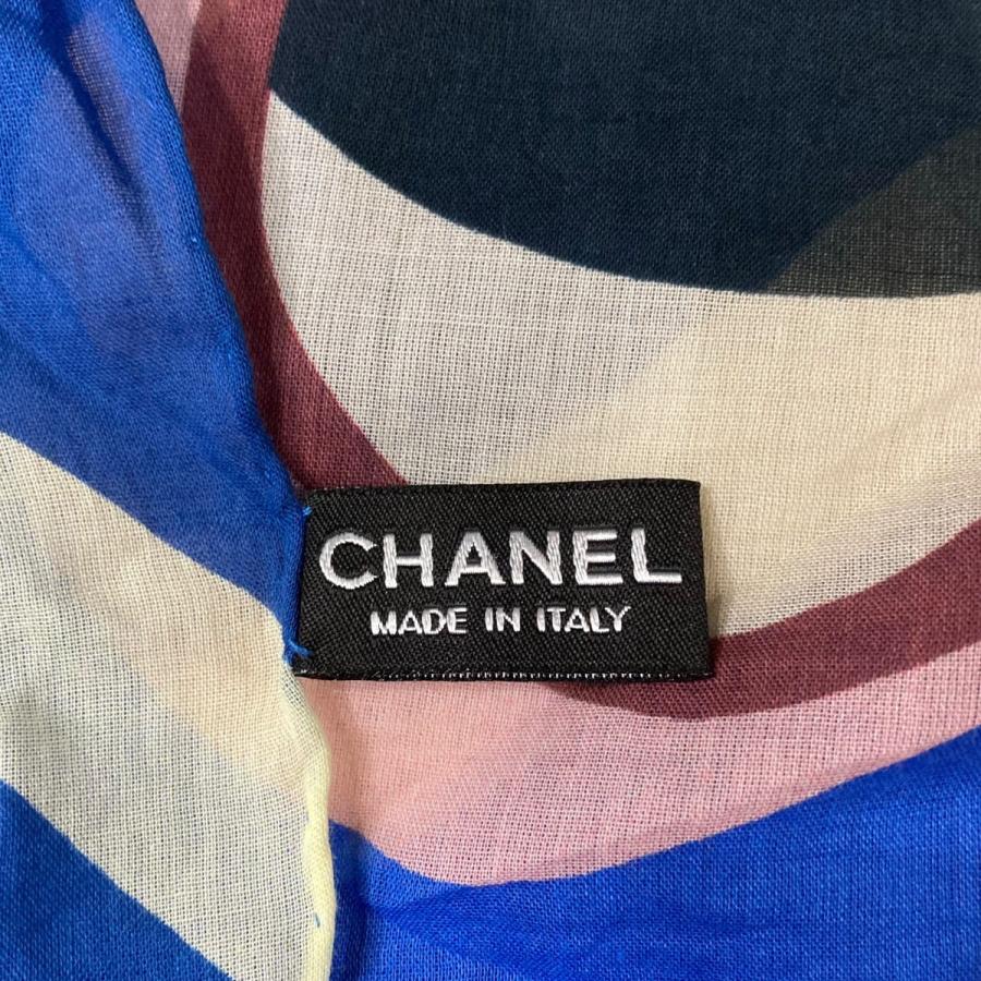 CHANEL　スカーフ　ブルー CHANEL 【値下げ】CHANEL グラフィックスカーフ ブルー×マルチ