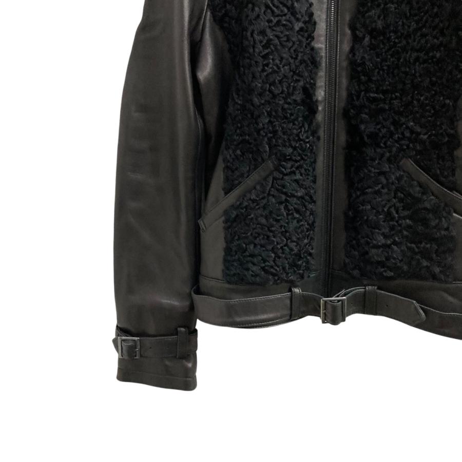 【美品】AKM P-COAT ジャケット ショールカラー レザー切替 黒 L AKM 【値下げ】AKM レザージャケット A001 LA01 ブラック サイズ