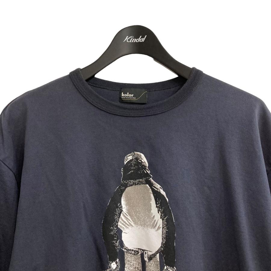 カラー KOLOR プリントTシャツ 24SCM-T13208 ネイビー サイズ：3 