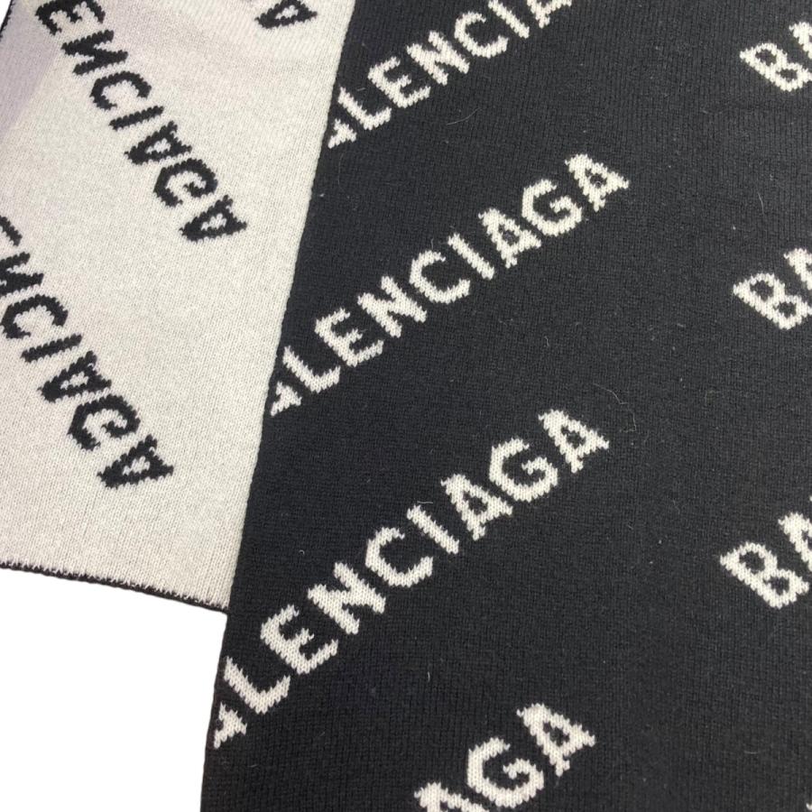 BALENCIAGA バレンシアガ ロゴマフラー 633719 ブラック