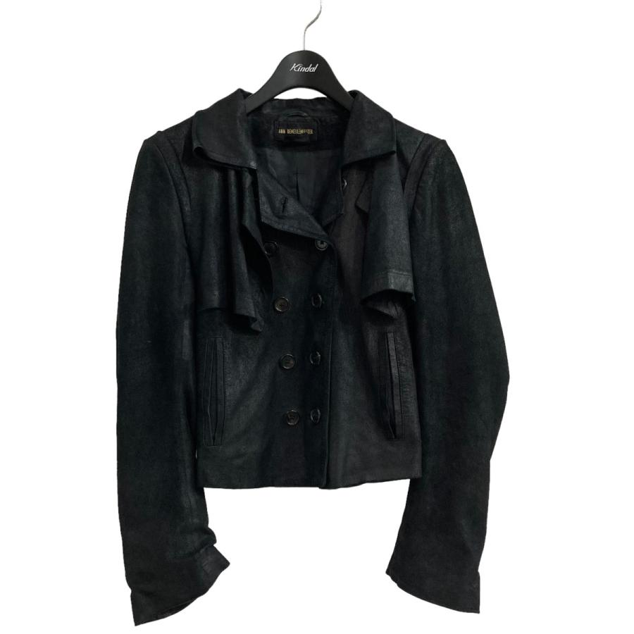 Ann DEMEULEMEESTER 【値下げ】ANN オリゾンティタグ レザージャケット 
