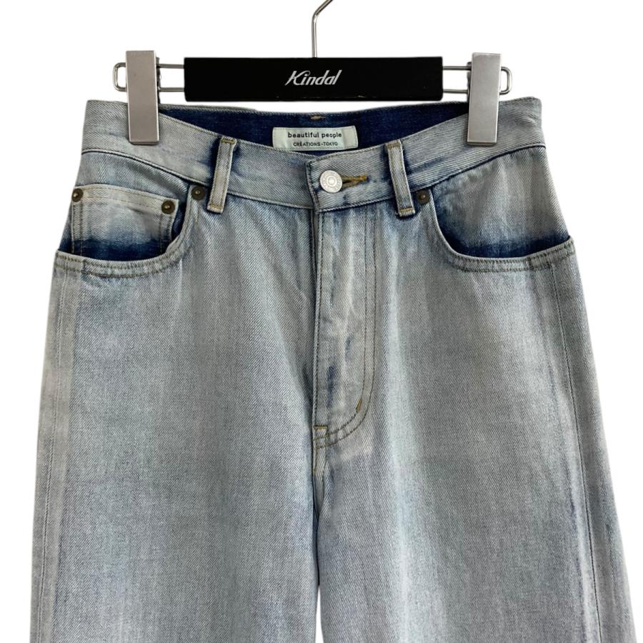 【美品】beautiful people フレアデニム ブリーチ 38 美品】beautiful people フレアデニム ブリーチ 38
