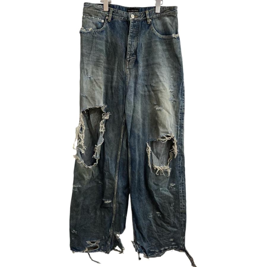 BALENCIAGA バレンシアガ 23SS ダメージ加工バギーデニムパンツ BALENCIAGA バレンシアガ 23SS ダメージ加工バギーデニムパンツ