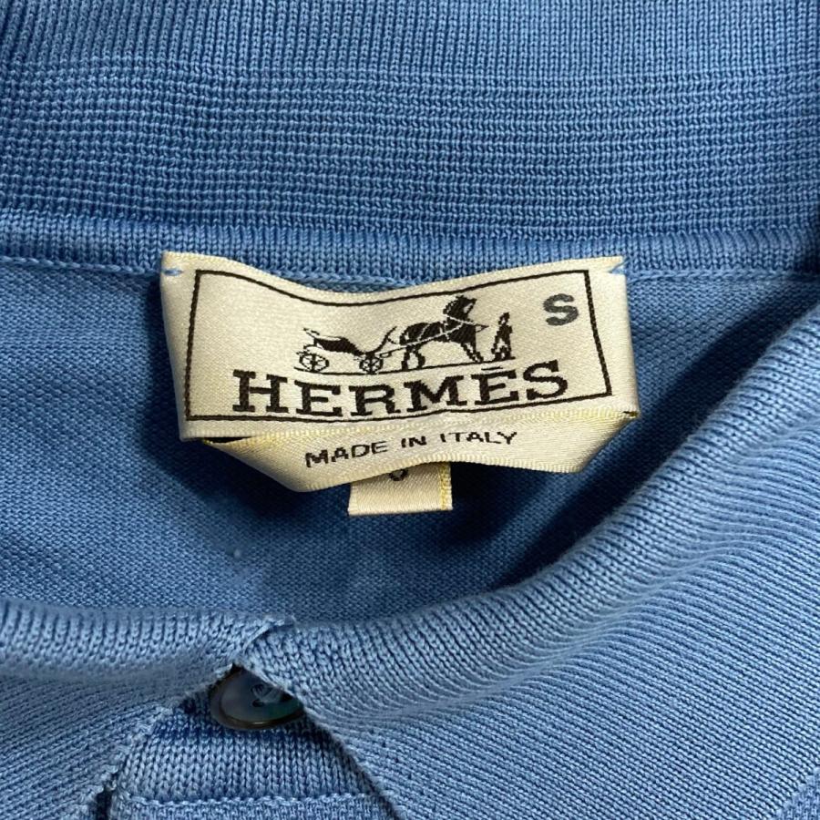 HERMES エルメス ポロシャツ スカイブルー サイズ：S : カインドオル 