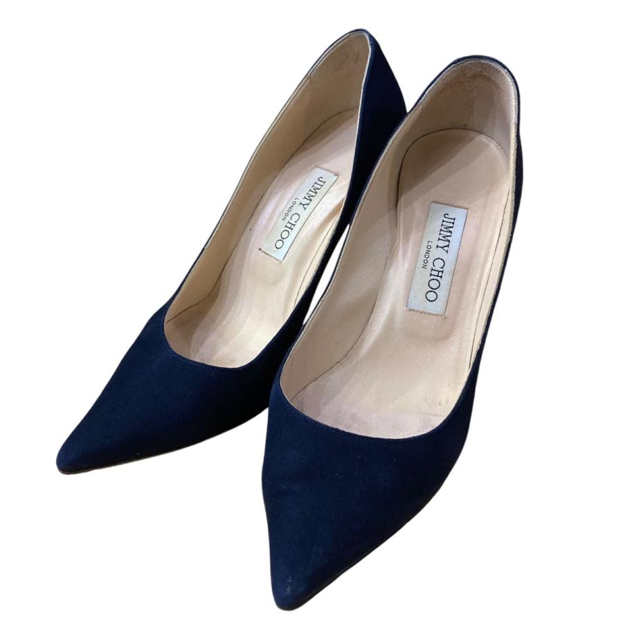 JIMMY CHOO ネイビー スエード パンプス JIMMY CHOO（ジミーチュウ） 【値下げ】JIMMY CHOO スウェードパンプス