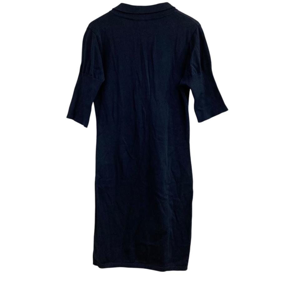 値下げ】CHANEL カメリアボタンニットワンピース ネイビー サイズ：36 (EC)
