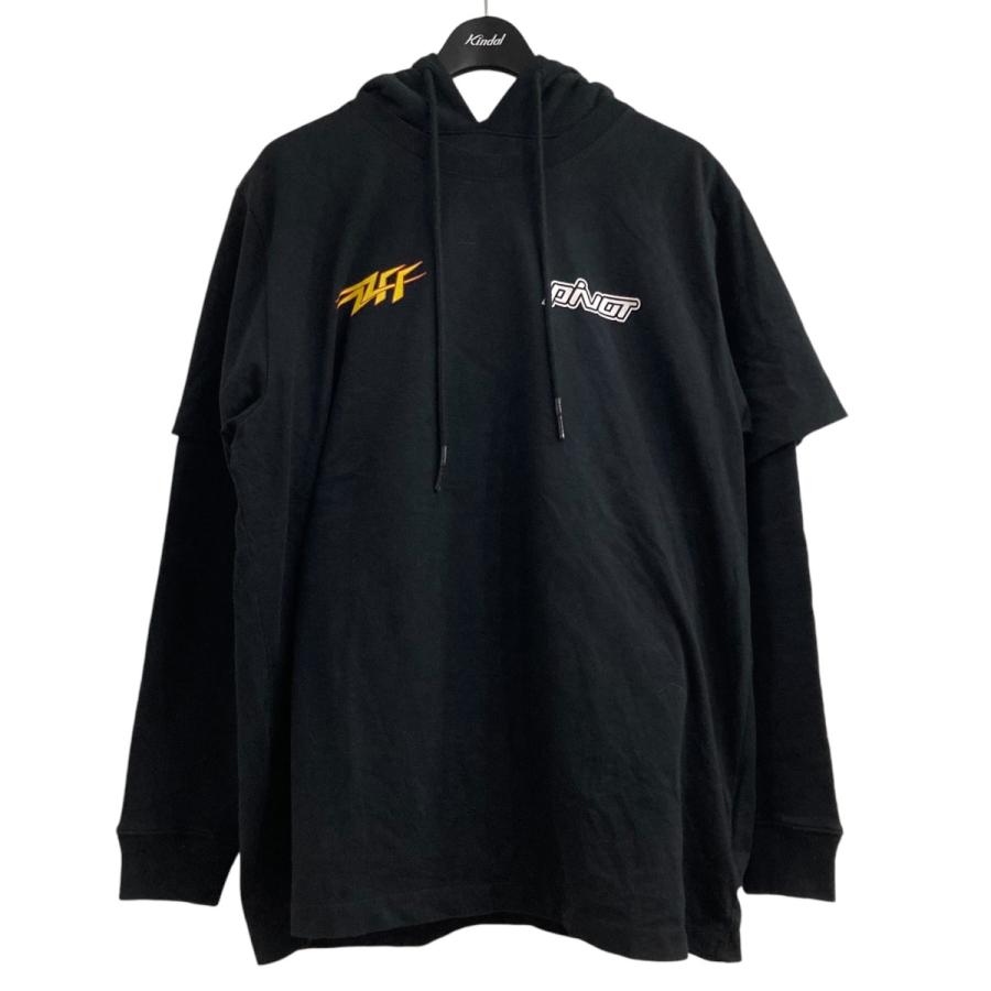 オフホワイト OFFWHITE レイヤードパーカー OMBB051E20FLE003 ブラック 