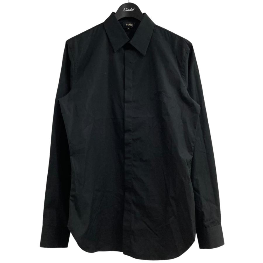 FENDIブラックG長シャツ FENDI フェンディ 【men257Y】 19AW 襟ズッカ柄 長袖シャツ