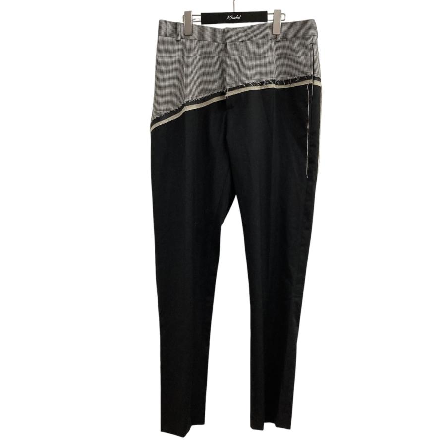 値下げ】CMMN SWDN デザインスラックスパンツ ブラック×ホワイト