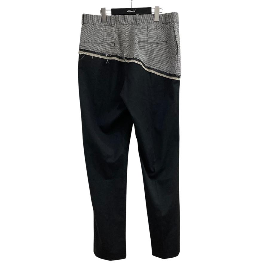 値下げ】CMMN SWDN デザインスラックスパンツ ブラック×ホワイト