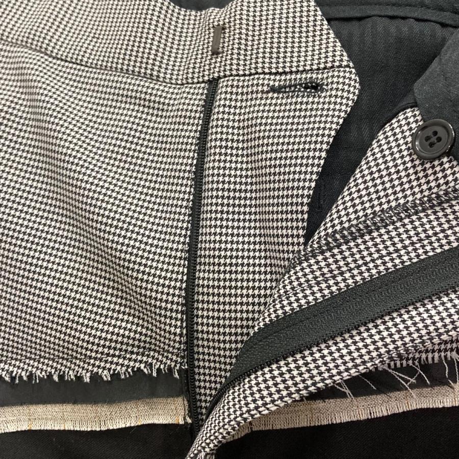 値下げ】CMMN SWDN デザインスラックスパンツ ブラック×ホワイト