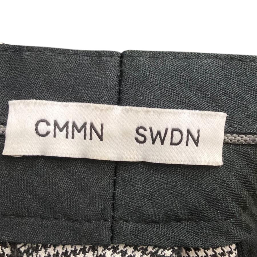値下げ】CMMN SWDN デザインスラックスパンツ ブラック×ホワイト