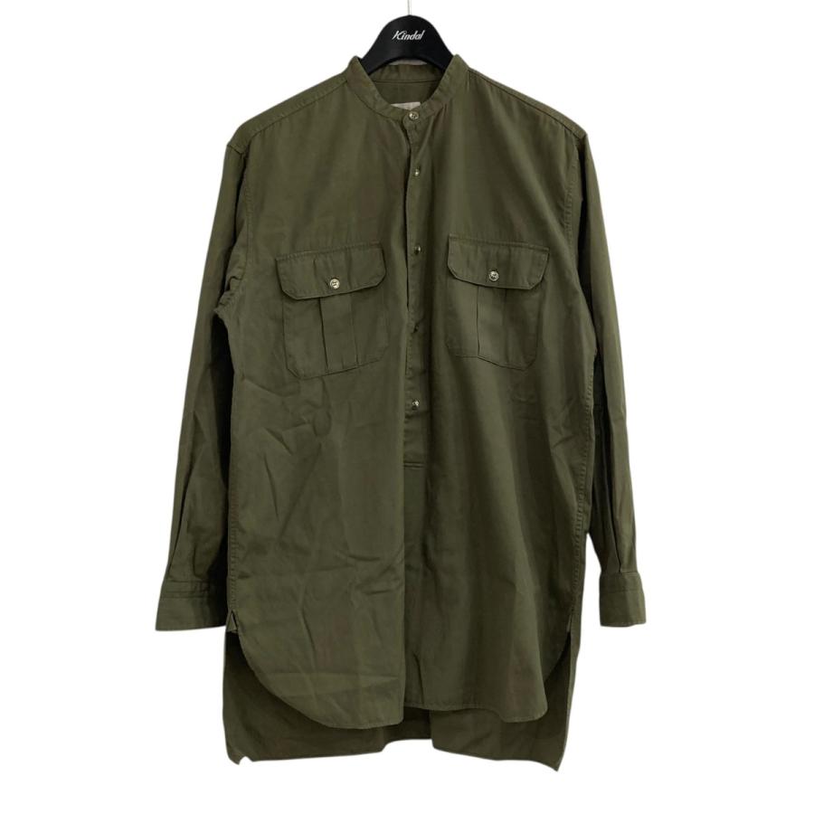 COMOLI コモリ コットンネルバンドカラーシャツ L03-02006 カーキ 