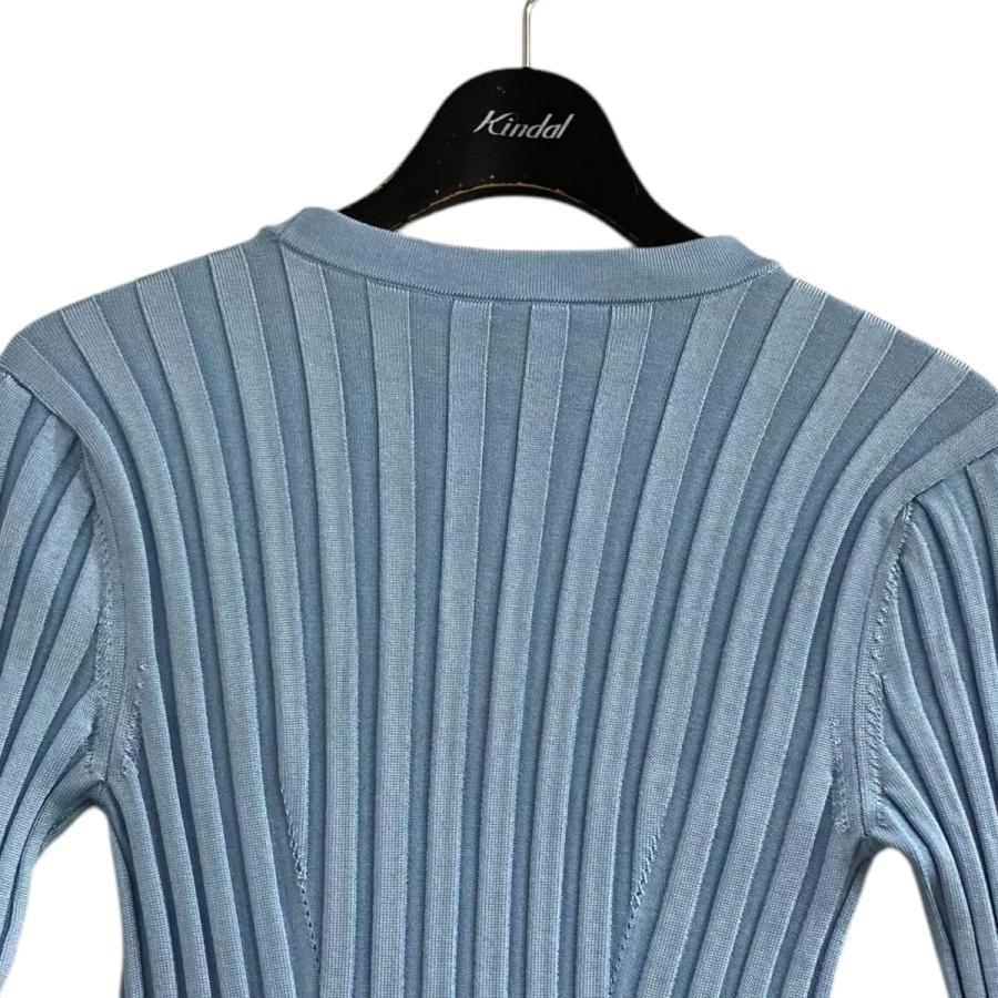 HERMES（エルメス） 【値下げ】HERMES リブニットトップ スカイブルー