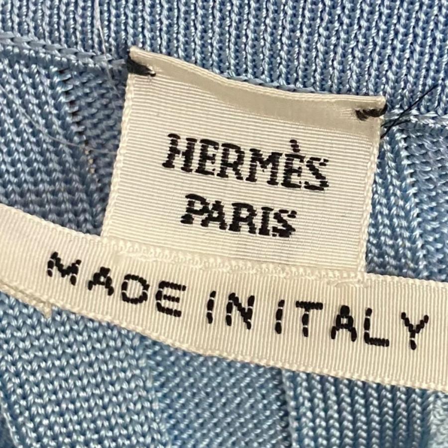 HERMES（エルメス） 【値下げ】HERMES リブニットトップ スカイブルー