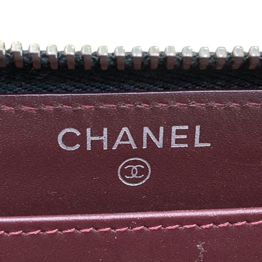 【外観美品】CHANEL キャビアスキン ロングウォレット ココマーク ブラック 正規品 美品❣️CHANEL シャネル ココマーク キャビアスキン 長財布