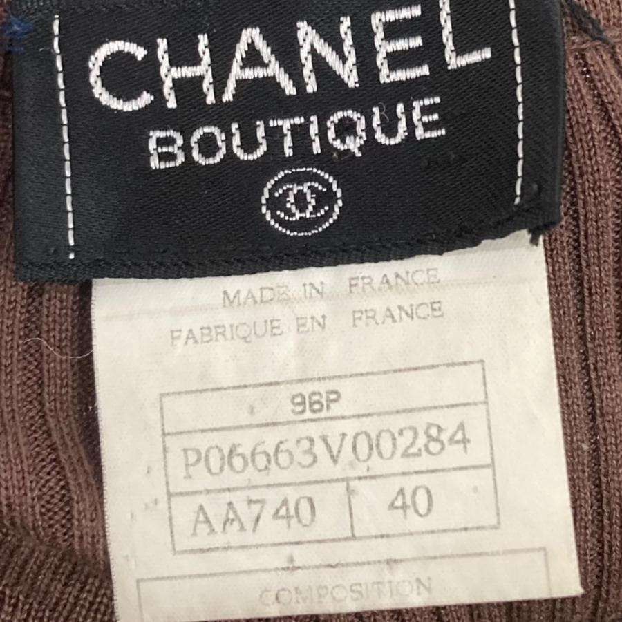 CHANEL BOUTIQUE パンツ 40 フランス製　ニット　ブラウン CHANEL BOUTIQUE パンツ 40 フランス製 ニット ブラウン 【公式通販】