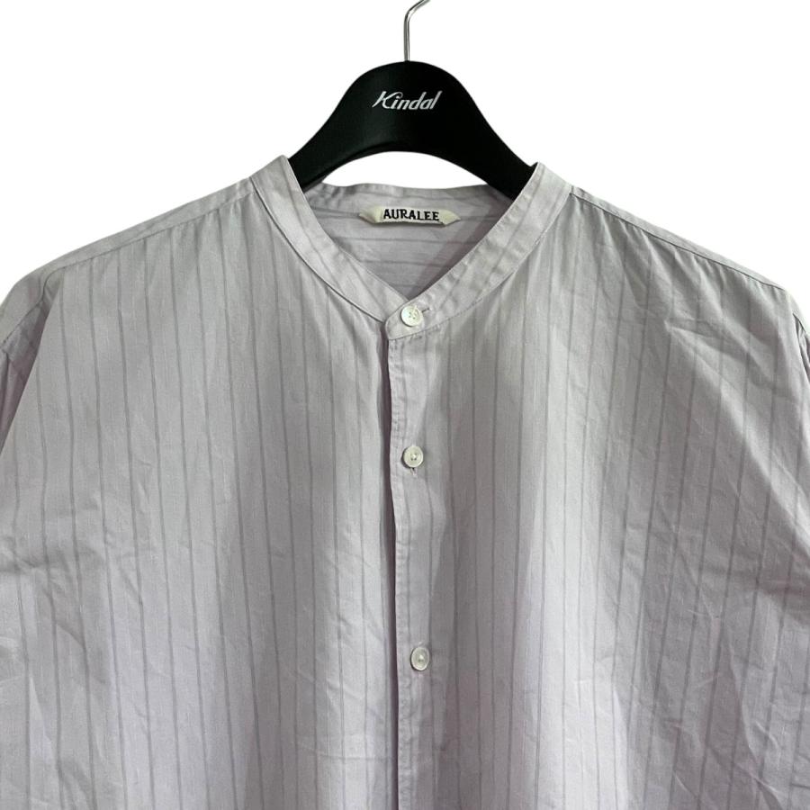 AURALEE 24aw ストライプスタンドカラーシャツsize4 【公式通販】