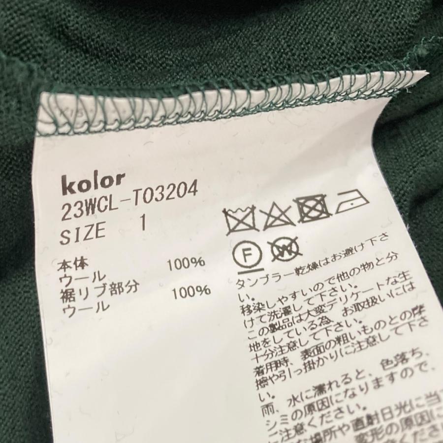 カラー KOLOR デザインニット 23WCL-T03204 グリーン サイズ：1 Color カラー KOLOR デザインニット 23WCL-T03204 グリーン