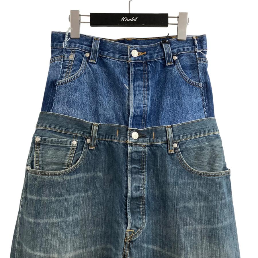 値下げ】QUIITO ダブルウエストデニムパンツ インディゴ サイズ：38
