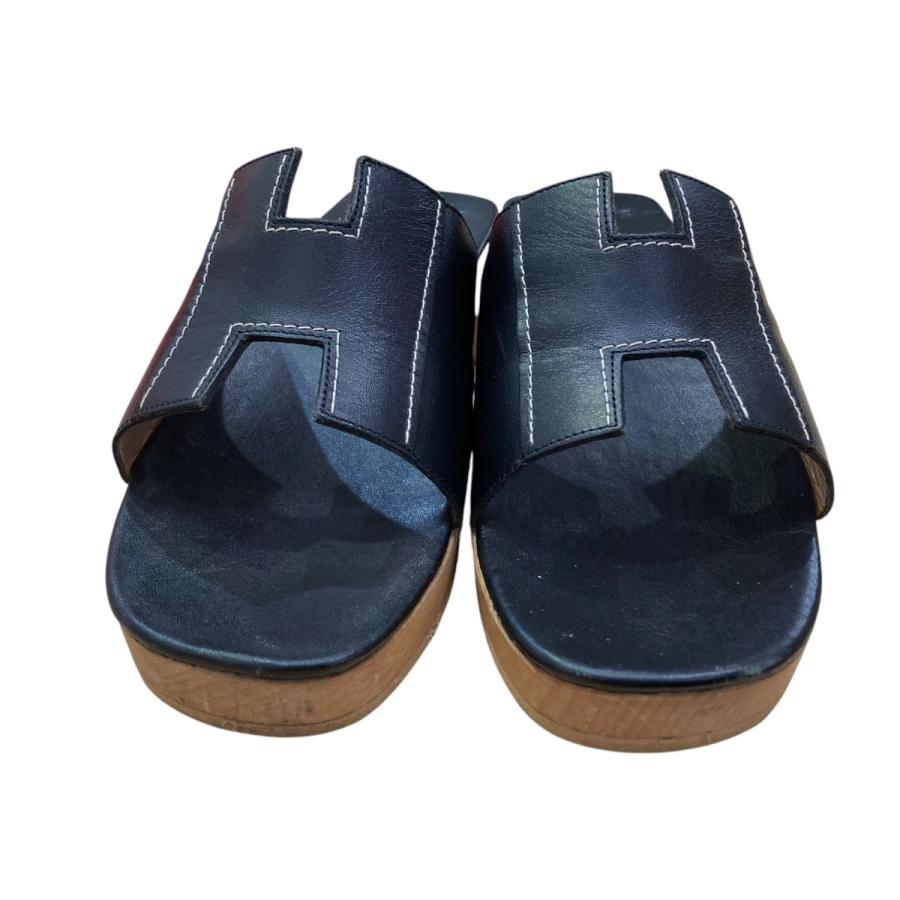 HERMES 【値下げ】HERMES ケブラールレザーサンダル ブラウン