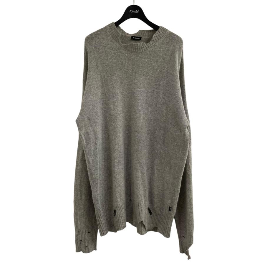 DIESEL ディーゼル ダメージニットセーター ライトグレー サイズ：XL  