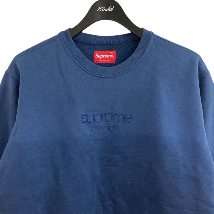 Supreme ネイビー トレーナー Supreme 【値下げ】Supreme クルーネックスウェットトレーナー