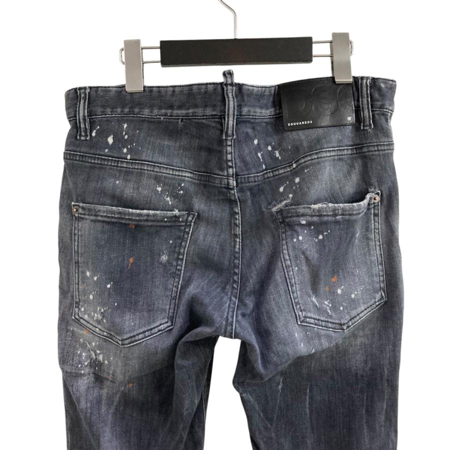 ディースクエアード2 ダメージデニム ブラック ４６サイズ DSQUARED2 【値下げ】DSQUARED2 ダメージ加工デニムパンツ