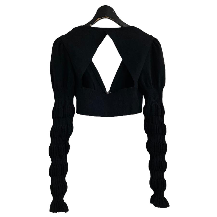 FETICO オープンバック ブラックニット 長袖 美品】FETICO オープンバック ブラックニット 長袖