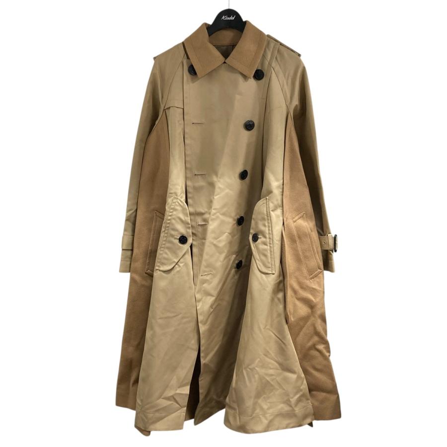 【新品・タグ付】sacai 23aw ウールメルトンパデッドコート ベージュ 2 sacai 【値下げ】sacai メルトンコート ベージュ×キャメル サイズ：2