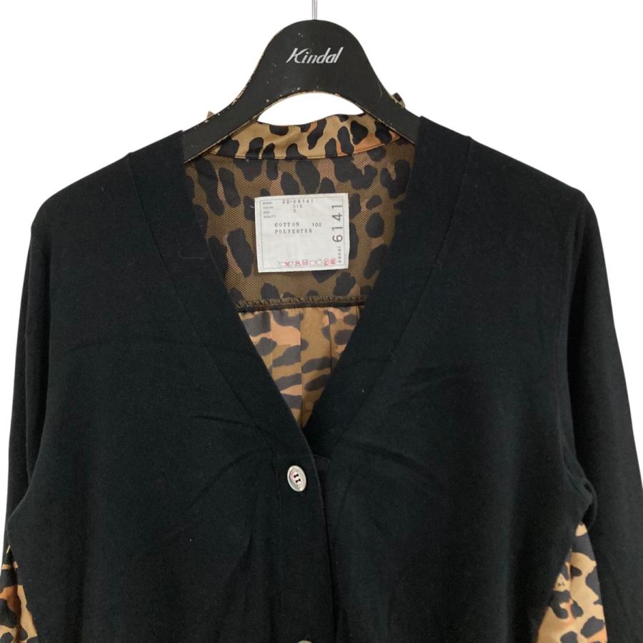 【美品】sacai レオパード柄 シースルーブルゾン ネイビー サイズ1 美品】sacai レオパード柄 シースルーブルゾン ネイビー サイズ1