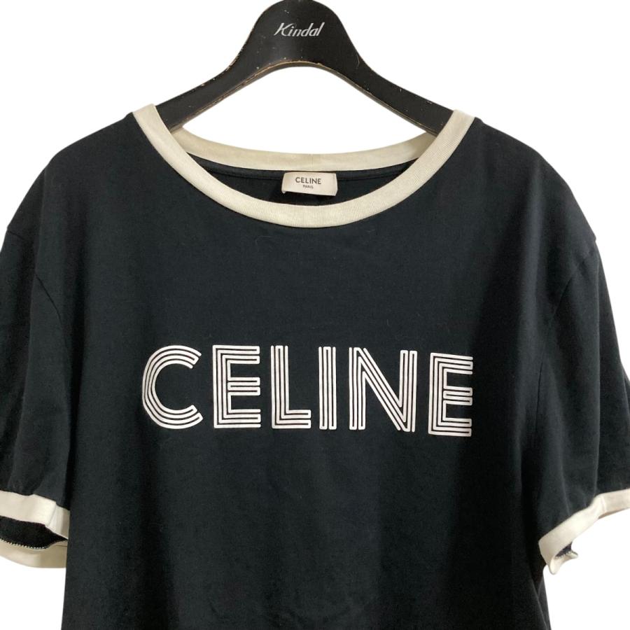 CELINE - CELINE セリーヌ　Tシャツ　S  ブラック CELINE(セリーヌ) ロゴプリントTシャツ 2X43C671Q ブラック