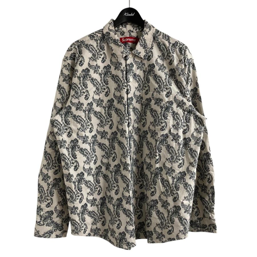 Supreme シュプリーム ペイズリー柄シャツ ベージュ×ブラック
